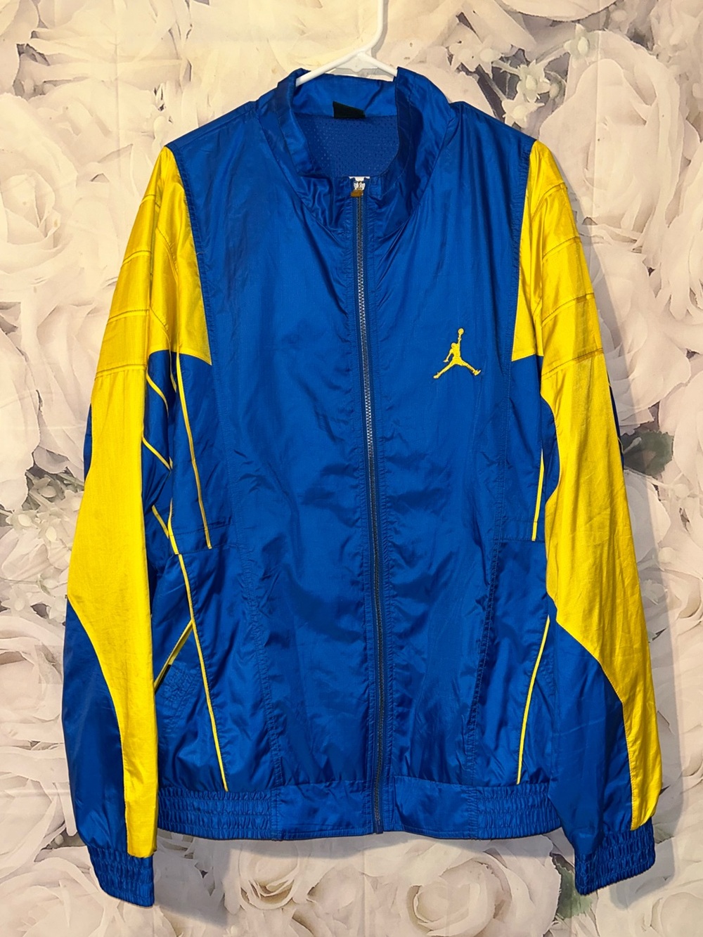 Vintage Jordan Colorblock Windbreaker Jacket  Jumpman 23 Mens 3XL Blue Yellow